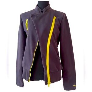 PUMA ~ Women’s Long Sleeve Bold Yellow Zipper Cotton Sweat Shirt Size M